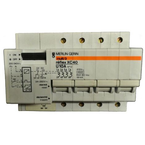 Disjoncteur unipolaire 18144 4P 10A – Courbe C – 220-240VCA – Protection circuits électriques professionnels