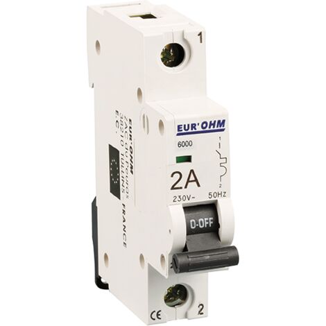 Disjoncteur unipolaire courbe C connexion vis haut/bas - IP20/IK02 2A 6kA