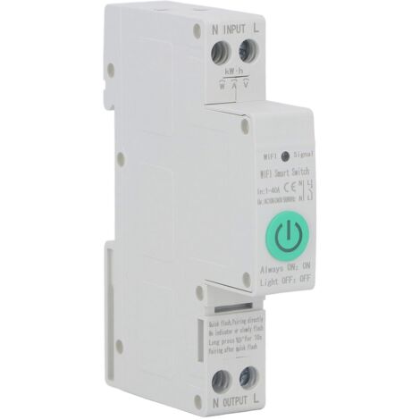Disjoncteur WiFi 40A Intelligent avec Compteur de Fuite, Contrôle à Distance via App Tuya, AC100‑240V