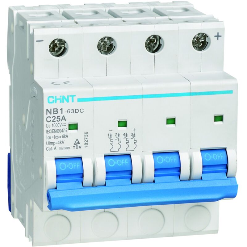 Disjoncteurs DC pour systèmes photovoltaïques - CHINT Options : 4P 16A 1000VDC 6kA