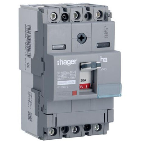 Disj.x160 3P 40kA 20A mag fixe - APPAREILLAGE DE TETE HAGER HNA020M