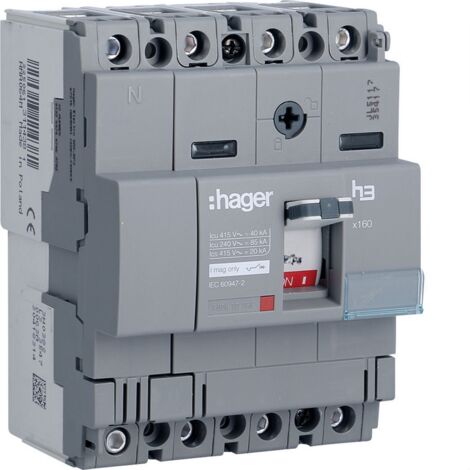 Disj.x160 4P 40kA 80A mag fixe - APPAREILLAGE DE TETE HAGER HNA081M