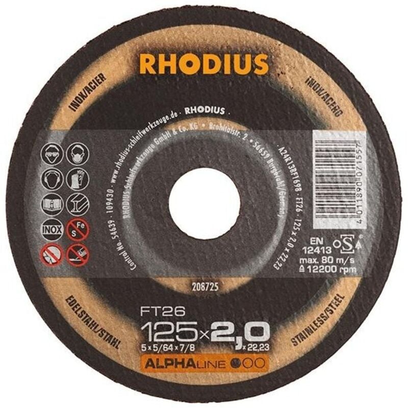 Disco Di Taglio Ft26 125 x 2,0 Millimetri Rodio (25)