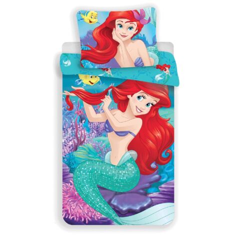 Disney Ariel Bettbezug 140x200 cm & Kissenbezug 70x90 cm – Bettwäsche-Set für Kinderzimmer