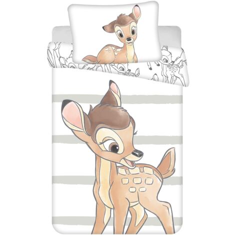 Disney Bambi Bettwäsche für Kinder – Bettbezug 100x135 cm + Kissenbezug 40x60 cm
