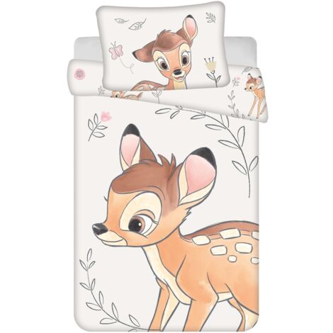 Disney Bambi Kinder Bettwäsche-Set – Bettbezug 100x135 cm + Kissenbezug 40x60 cm