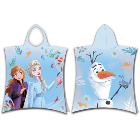 Disney Frozen Badeponcho für Kinder Hochwertiger Frottee aus 100 % Baumwolle