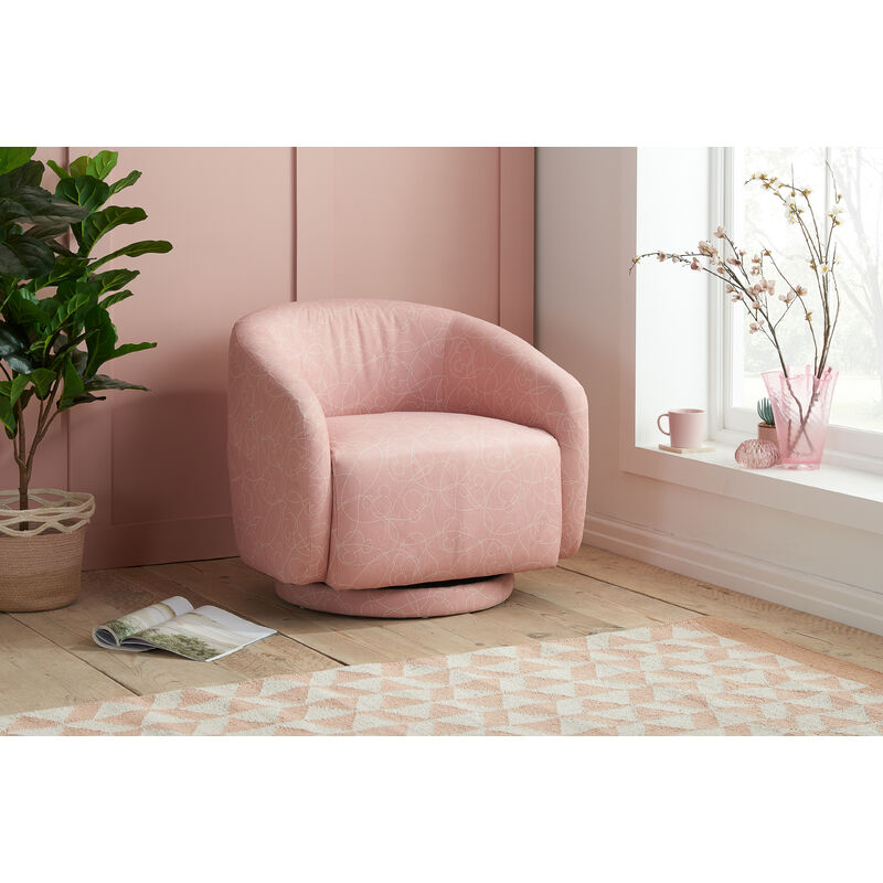 Mickey Doodle Accent Swivel Chair - Pink - Disney