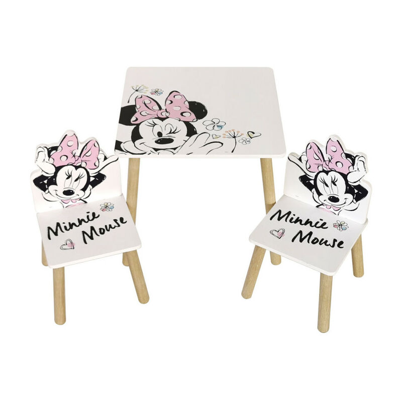 Arditex - Disney Minnie Classic Ensemble table et 2 chaises - Blanc
