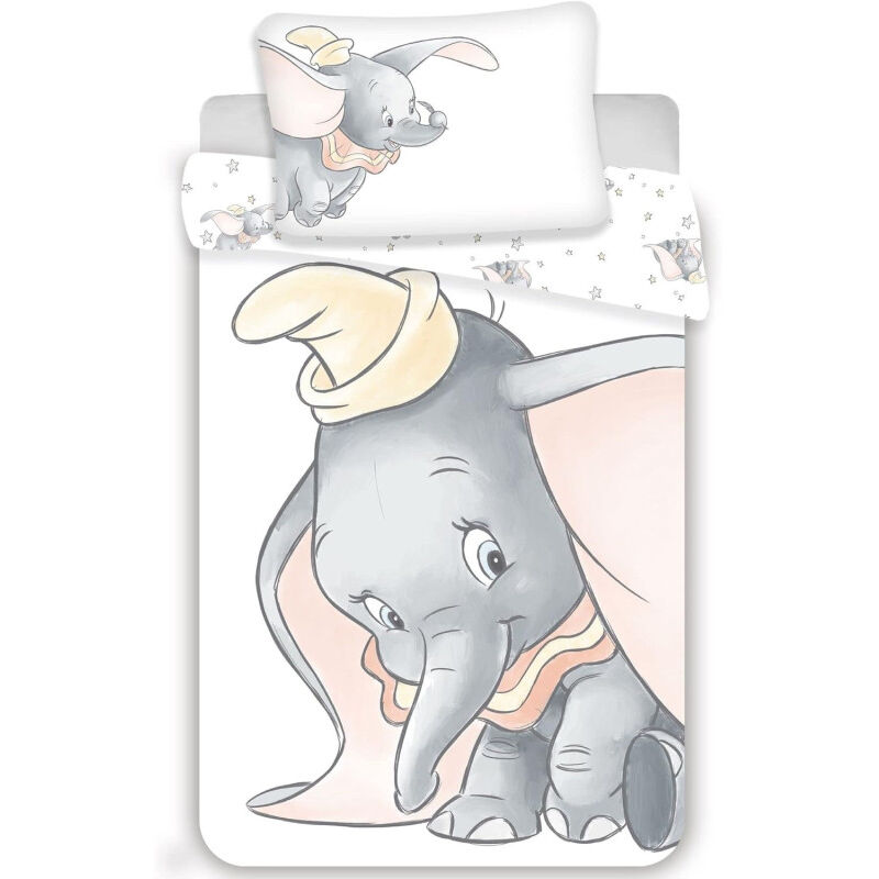 Parure de lit bébé en coton 'Dumbo' - 100 x 135 cm - Livraison gratuite - Disney