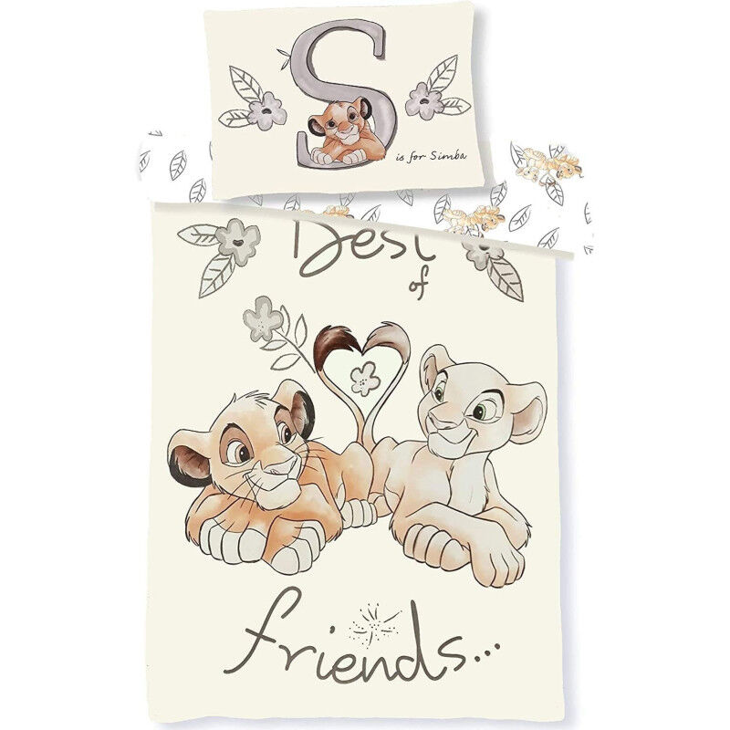 Disney - Parure de lit bébé en coton 'Le Roi Lion : Best Friends' - 100 x 135 cm - Livraison gratuite