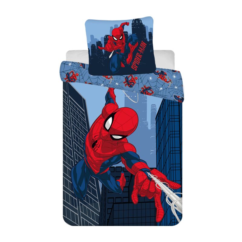 Disney - Parure de lit en coton 'Spider-Man' - Bleu/Rouge - 160 x 200 cm - Livraison gratuite