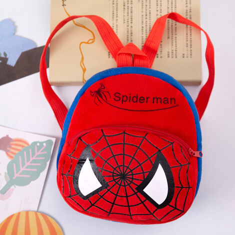 Disney Plush Backpack Iron Man Schoolbag Cute Mickey Mouse Captain America Spiderman Kindergarten Kids Backpack Plush Toys Gift-Spiderman