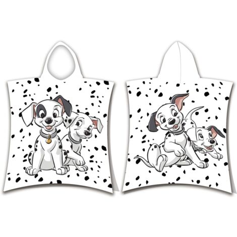 Disney - Poncho de douche avec capuche en coton "Les 101 Dalmatiens" - Blanc - 50 x 115 cm - Livraison gratuite