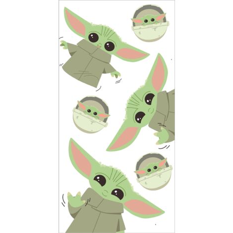 Disney - Serviette de plage en coton "Star Wars : Bébé Yoda"- Beige - 70 x 140 cm - Livraison gratuite