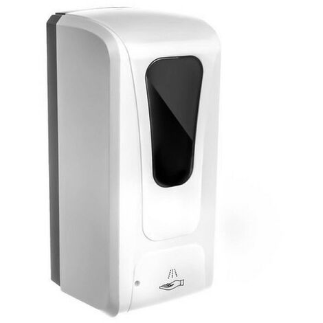 DISPENSER SAPONE AUTOMATICO TOUCHLESS BIANCO A RIEMPIMENTO MANUALE COMPLETO  DI RACCOGLI GOCCIA A BATTERIE