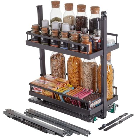 DISPENSA junior III Apothekerauszug anthrazit für Korpusbreite 400 mm mit ARENA style Tablaren / Kesseböhmer
