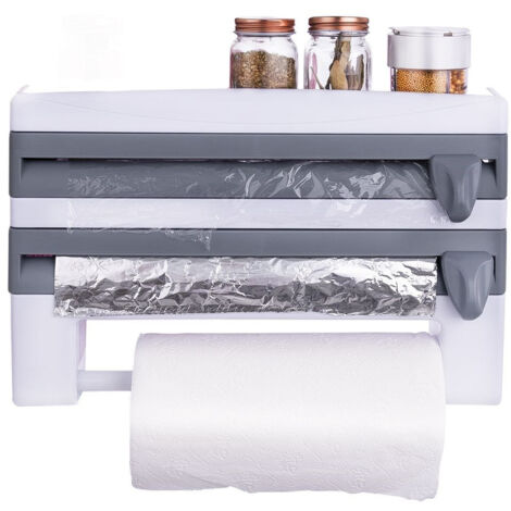 Dispensador 3 en 1 de papel de aluminio y toallas de papel