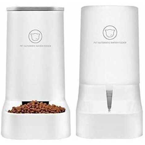 Dispensador automático de agua y comida - 3,75 l x 2 piezas - Accesorios para comederos y bebederos para perros y gatos