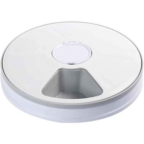 Dispensador automático de comida para mascotas, duradero, con función de grabación de voz, comedero automático para gatos con temporizador digital programable, fácil de limpiar, color blanco.