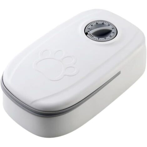 Dispensador automático de comida para mascotas, práctico, con temporizador para gatos y perros, temporizador electrónico programable de 48 horas (gris - comida individual)