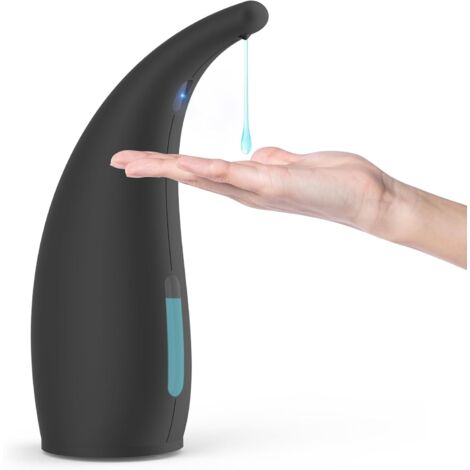 Dispensador automático de jabón, 4 niveles ajustables, con sensor de movimiento infrarrojo, negro.