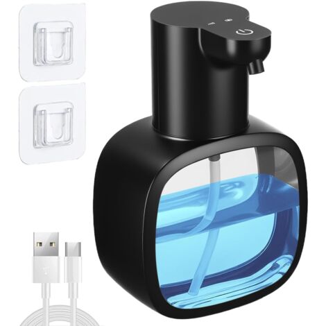 Dispensador automático de jabón, 500 ml, de montaje en pared, recargable por USB, resistente al agua IPX5, sin contacto, ideal para cocina y baño.