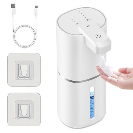 Dispensador automático de jabón con sensor, espumador eléctrico, dispensador inteligente de desinfectante de manos, dispensador de jabón, máquina de espuma, dispensador de goteo blanco modelo Pro.