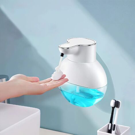 Dispensador automático de jabón, dispensador de jabón espumoso sin contacto de 450 ml, clasificación de impermeabilidad IPX4, con sensor, color rosa.