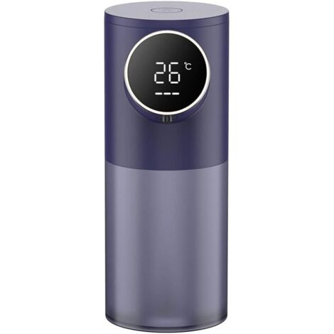 Dispensador automático de jabón en espuma con control de temperatura, dispensador de jabón en espuma recargable sin contacto, bomba dispensadora de jabón automática eléctrica (blanco)