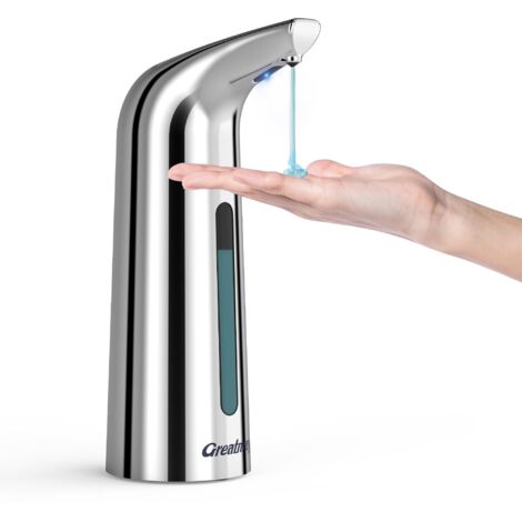 Dispensador automático de jabón sin contacto de 400 ml, anti-desperdicio, bomba a prueba de fugas, 4 velocidades ajustables, carga magnética, diseño inteligente para cocina y baño (400 ml, plata)