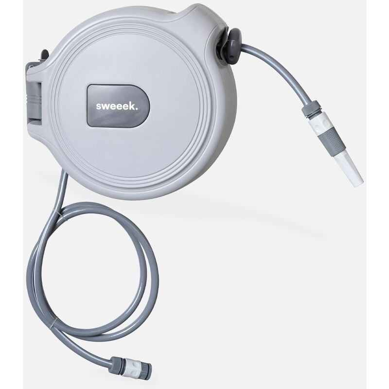 

Dispensador automático de pared de 20 m, enrollador de manguera, acoplamiento y lanza incluidos
