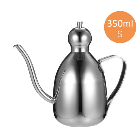Dispensador de aceite de acero inoxidable, botella dispensadora, tarro, contenedor, jarra con tapa y asa para aderezos de ensalada, vinagre y aceite.