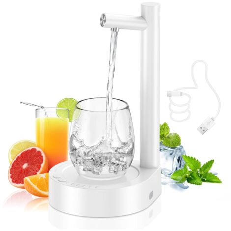 Dispensador de agua de escritorio, para botellas de 5 galones, con bomba automática de agua potable con carga USB para botellas universales, dispensador de agua inteligente de escritorio de 7 niveles 