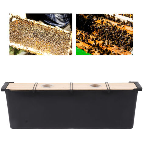 Dispensador de agua para colmenas de madera de pino de 5 litros con inserto de plástico, herramientas de alimentación y fácil instalación.