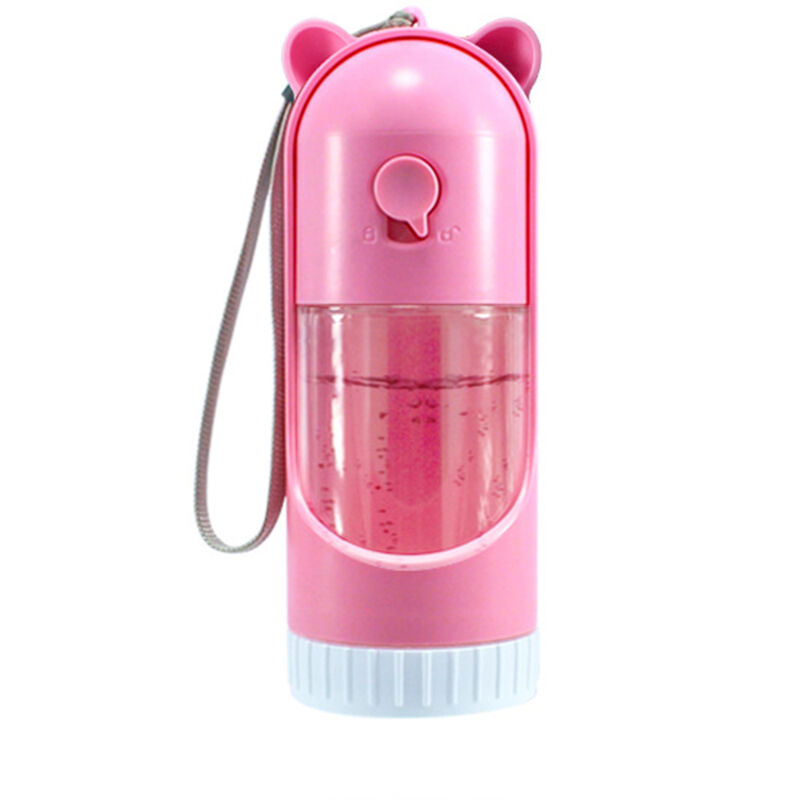 

Dispensador de agua para mascotas estirable portatil, botella de agua para perros de 220 ml, soporte para botella de agua de viaje para mascotas,Rosa