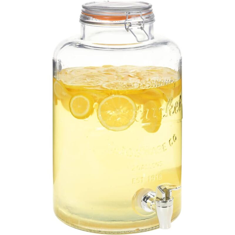 

Happyshopping - Dispensador de agua XXL con grifo vidrio transparente 8 L