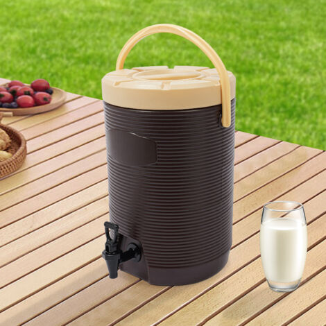 Dispensador de bebidas aislado 3,5 galones - Dispensador de bebidas frías y calientes con acero inoxidable 304 interior y grifo, dispensador de agua caliente portátil, jarra refres