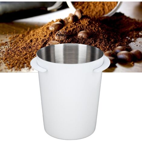 Dispensador de café de acero inoxidable de 58 mm con asa, accesorio dosificador para máquinas de café – Blanco