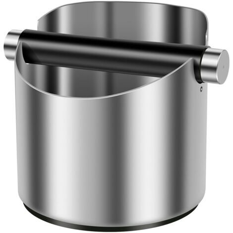 Dispensador de café molido de acero inoxidable con base de goma y asa extraíble accesorio antisalpicaduras para café (apto para portafiltros y máquinas de espresso).
