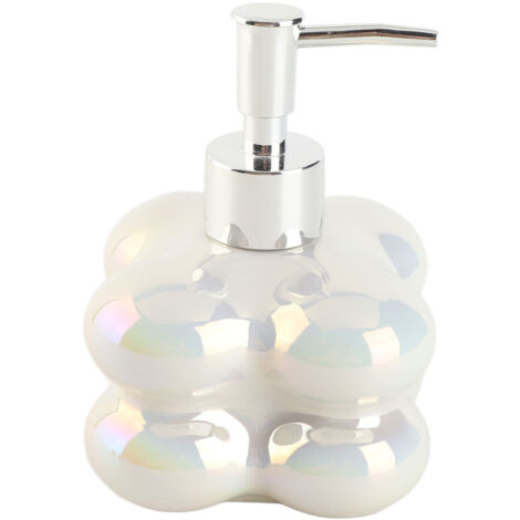 Dispensador de cerámica con forma de nube – Bomba reutilizable para gel de ducha y jabón líquido – Elegante decoración para el baño – 350 g – Moderno y colorido