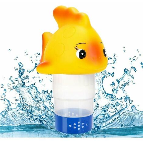 Dispensador de cloro de flotador químico Goldfish Dispensador de tasa ajustable Capacidad para tabletas químicas de 3"