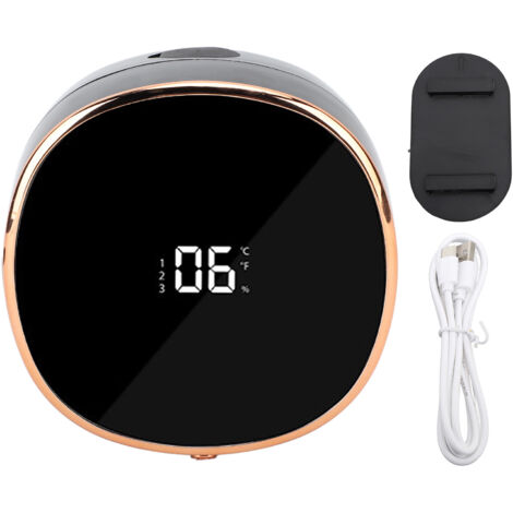 Dispensador de espuma negro, inteligente, recargable y sin contacto de 280 ml para montaje en pared en cocina y baño (ABS)