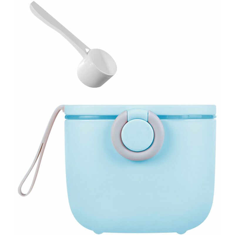 

Dispensador de formula de leche en polvo para bebes de 400 ml, contenedor portatil de leche en polvo con raspador para bebes, ninos y ninas,Azul,