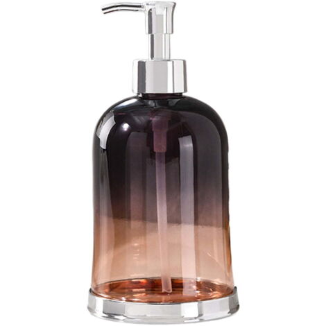 Dispensador de gel desinfectante para manos, botella de plástico recargable con dosificador, envase de 450 ml con superficie lisa, apto para baños, encimeras de cocina y fregaderos - degradado morado.