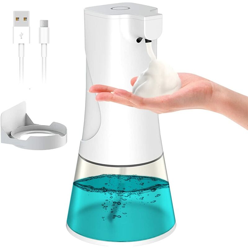 

Dispensador de jabón automático, dispensador de jabón de espuma sin contacto de 350 ml, IPX3 a prueba de agua, USB recargable para baño, cocina,