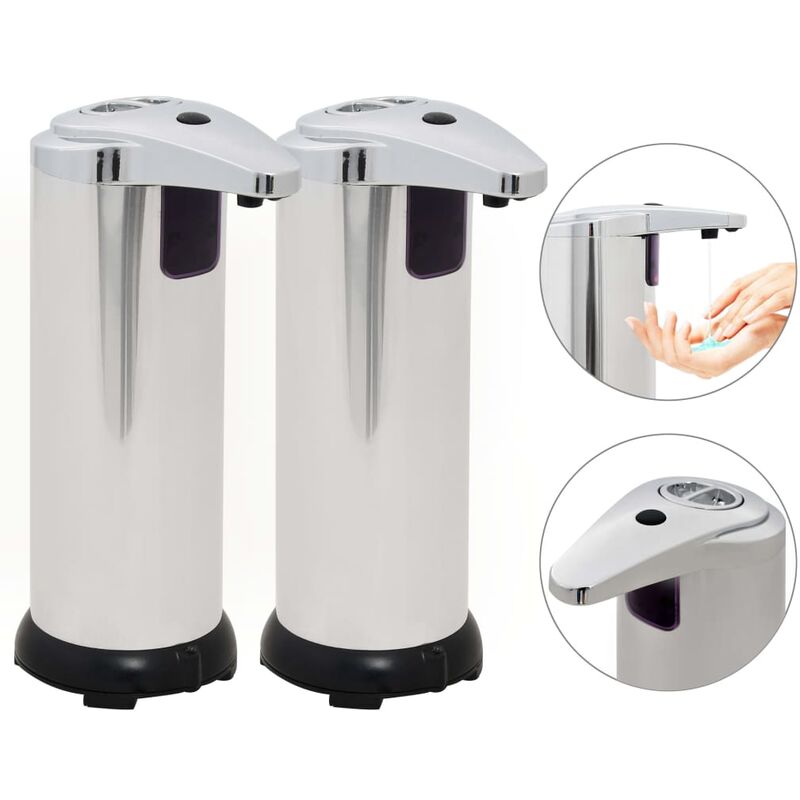 

Youthup - Dispensador de jabón automático sensor infrarrojo 2 uds 600ml - Plateado