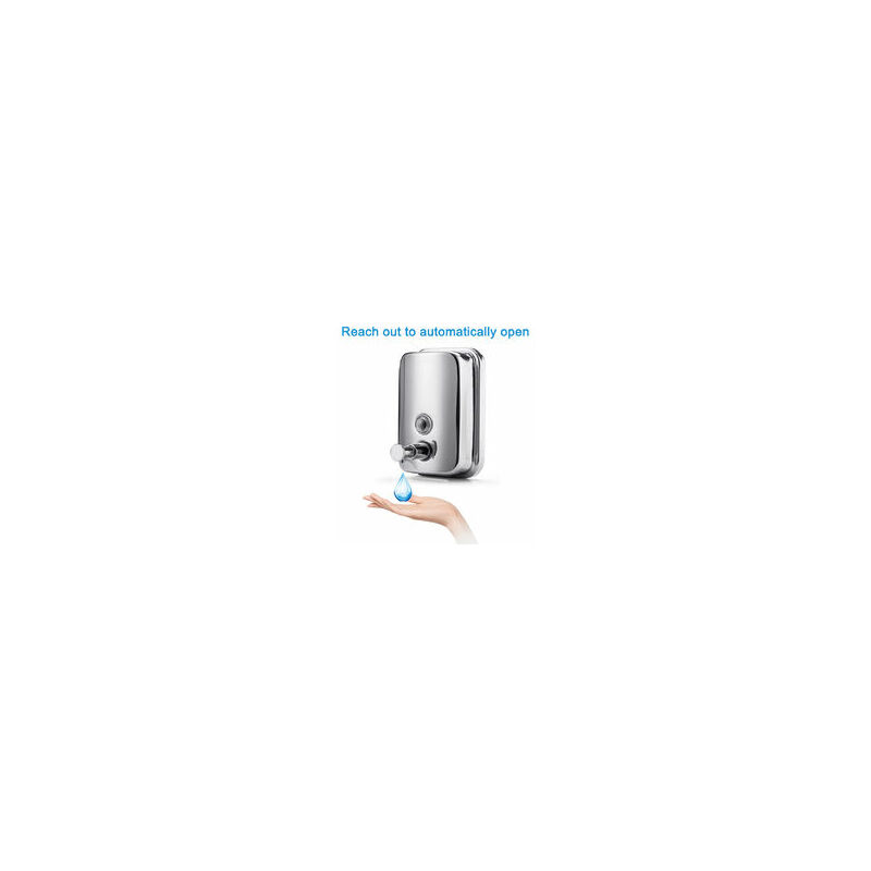 

Dispensador de jabón de acero inoxidable para baño o cocina, manual, fijo, montado en la pared, caja de jabón líquido 1000ml