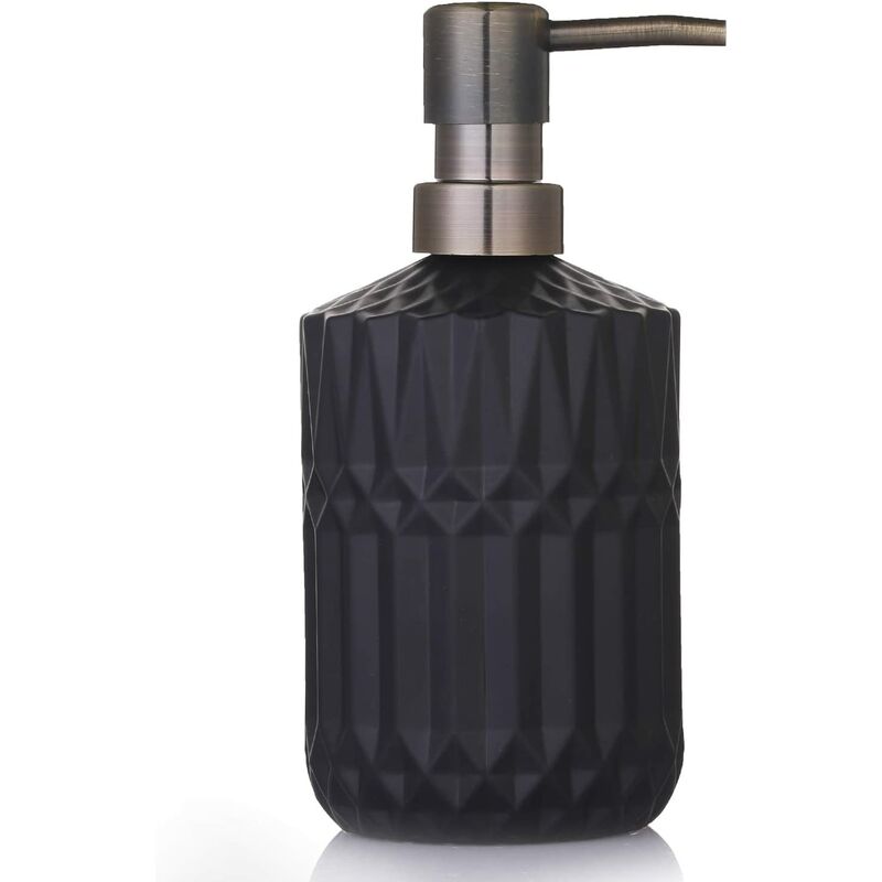 

Dispensador de jabón recargable de vidrio negro para detergente para ropa, champú, encimera de baño, cocina, lavadero