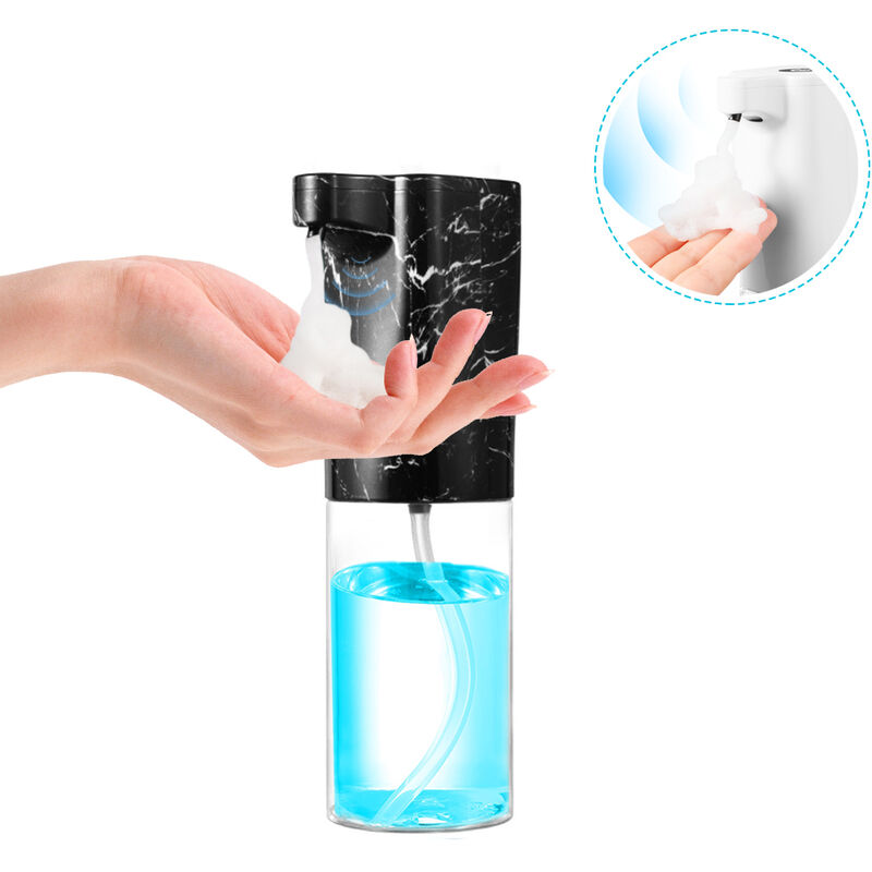 

Dispensador de jabon 300 ml Espuma de jabon automatico sin contacto de la mano de Induccion Libre dispensador de jabon, para Bano Cocina, Negro,